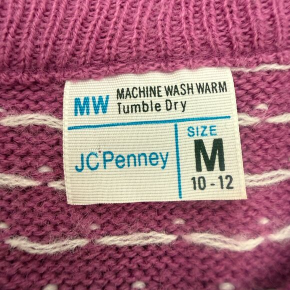 Vintage JCPenney Purple Teddy Bear Sweater Vest Girls' M (10-12) - Picture 3 of 13